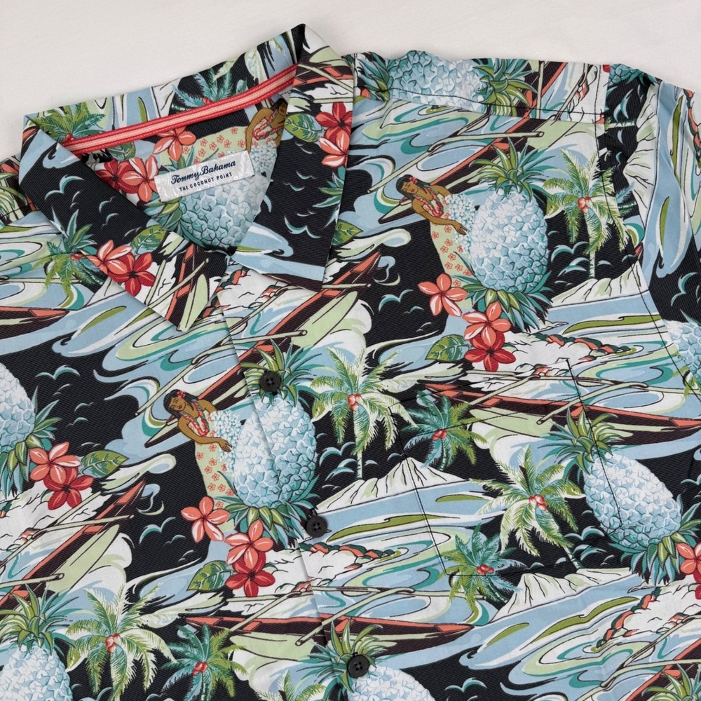 Tommy Bahama Mens 2XLB Coconut Point Pina Oasis IslandZone Hawaiian Camp Shirt - Picture 7 of 7